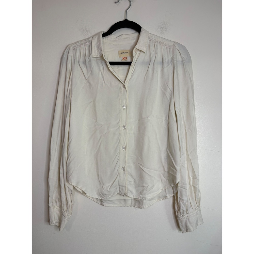 Bellerose Cream Viscose Button Down Blouse Long Sleeve Womens XS